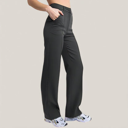 PANTALONES RECTOS DE CORTE ENTALLADO